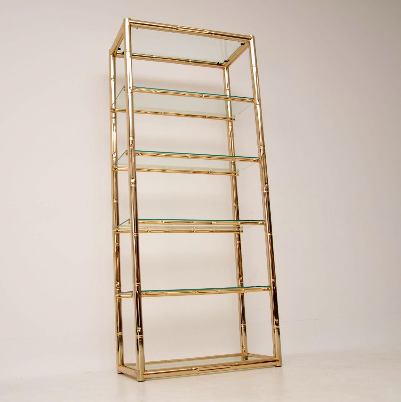 1970s Vintage Italian Brass & Glass Cabinet / Bookcase (1 of 1) 1970s Vintage Italian Brass & Glass Cabinet / Bookcase (1 of 1)