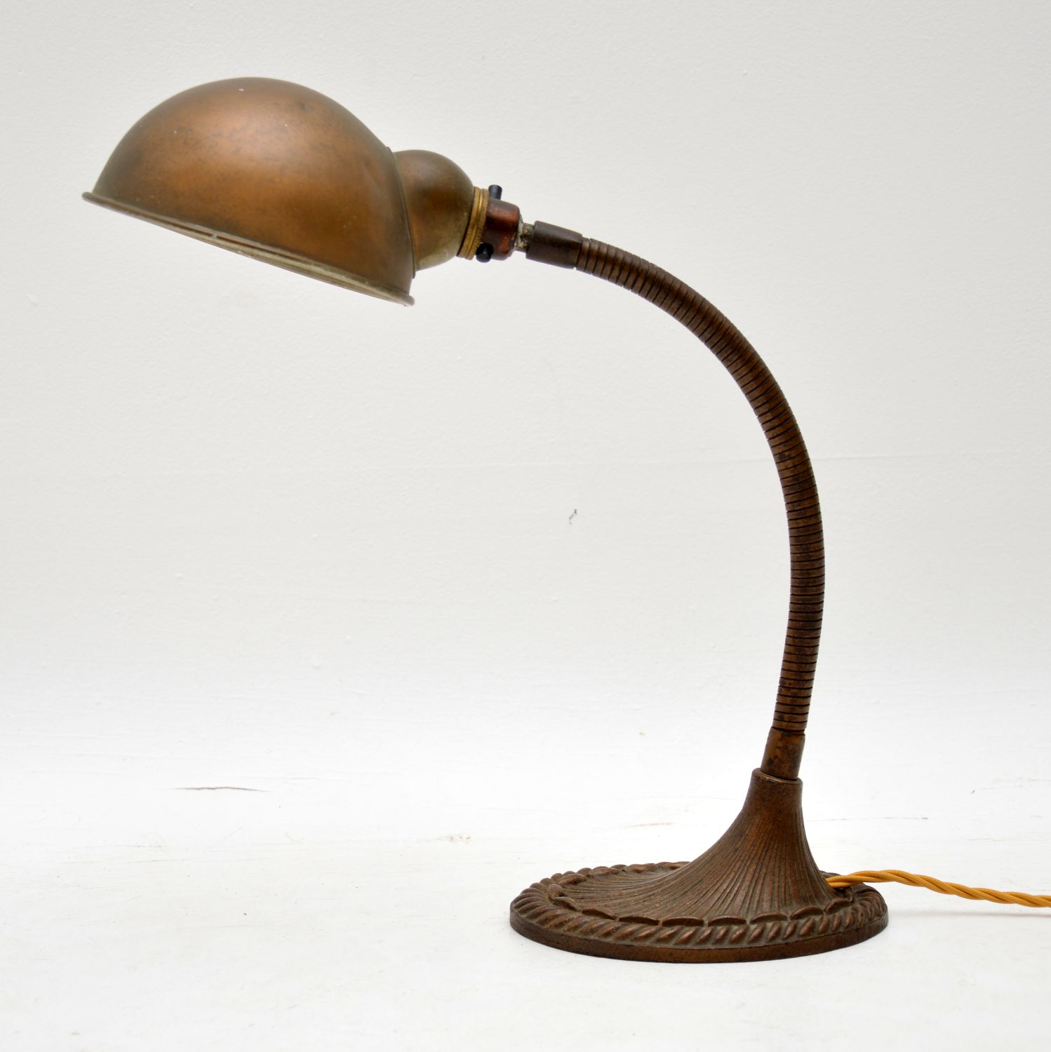 Patinated Brass Desk Lamp c.1920 (1 of 9)