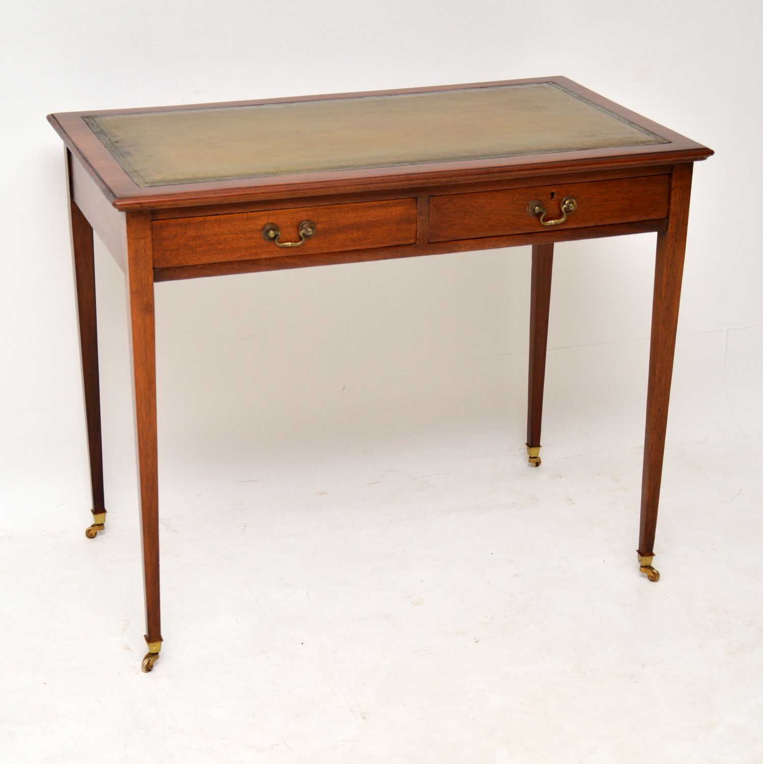 Antique Mahogany Leather Top Writing Table Desk (1 of 1) Antique Mahogany Leather Top Writing Table Desk (1 of 1)
