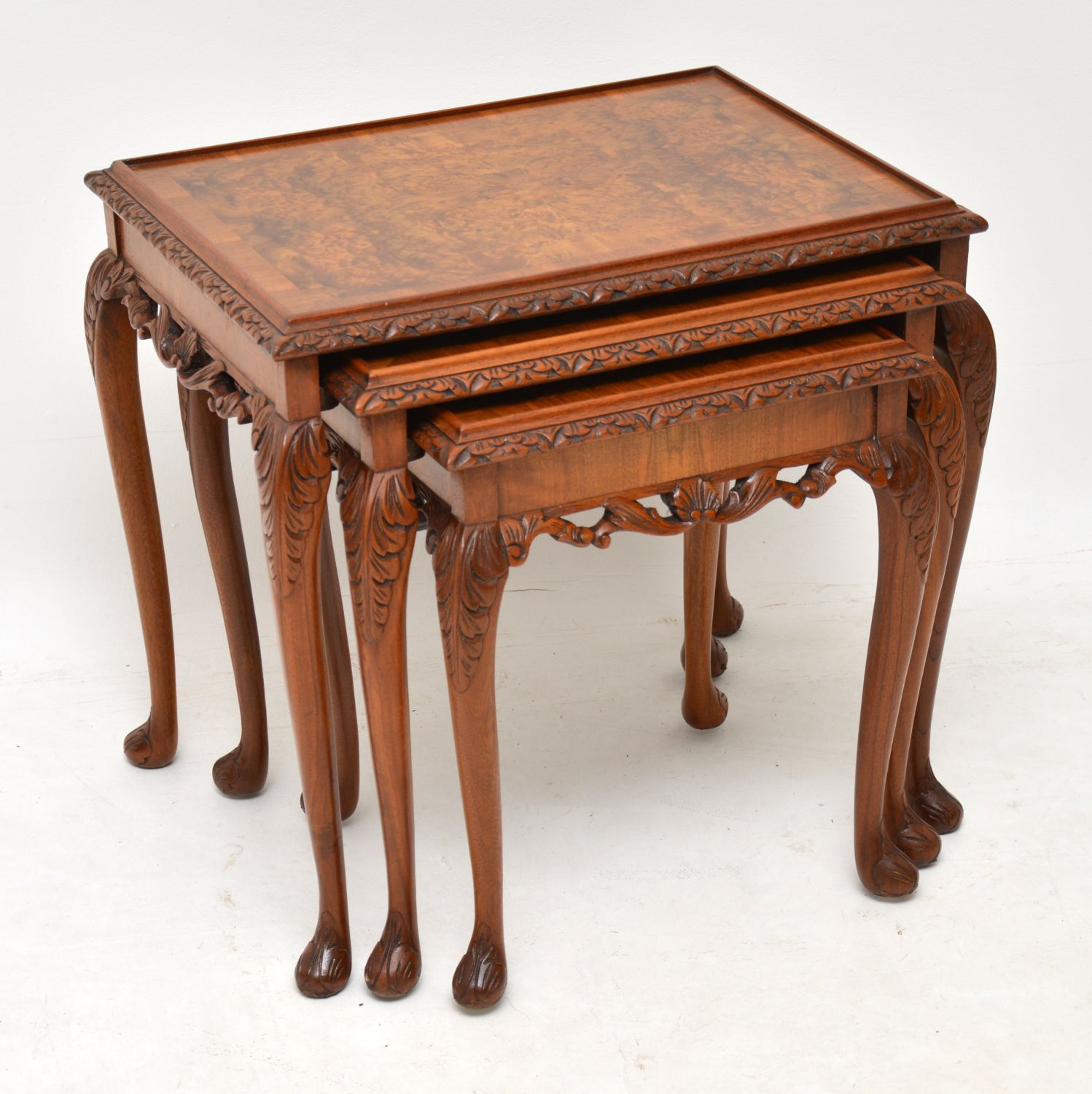 Carved Walnut Nest of Tables (1 of 1) Carved Walnut Nest of Tables (1 of 1)