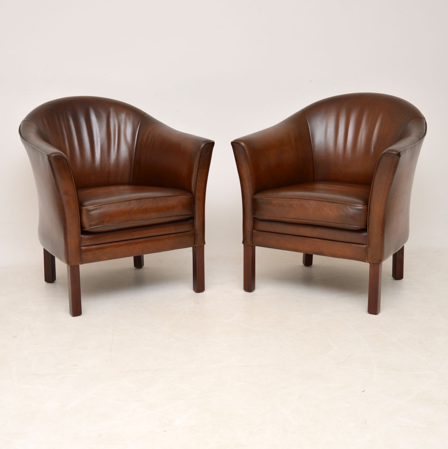 Pair of Danish Leather Armchairs by Mogens Hansen (1 of 8)