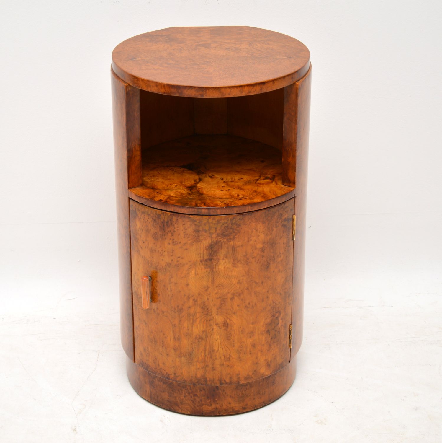 Art Deco Burr Yew Wood Bedside Cabinet / Table (1 of 12)