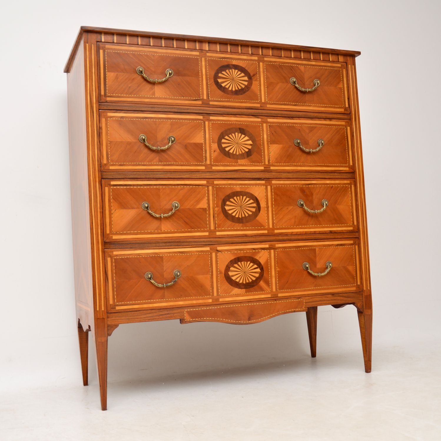 Neoclassical Style Inlaid Marquetry Chest of Drawers (1 of 12)