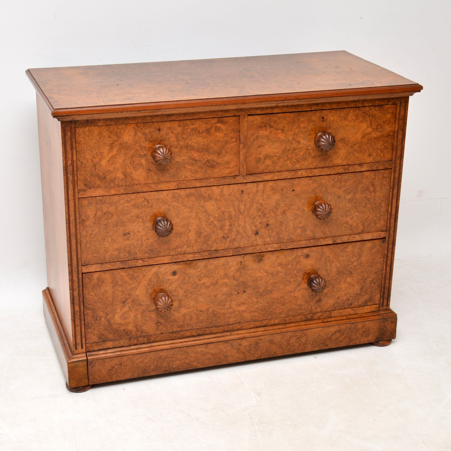 Antique Victorian Burr Walnut Chest of Drawers by James Shoolbred (1 of 13)