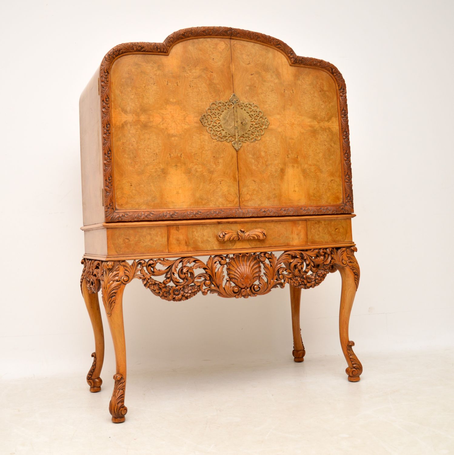 Antique Burr Walnut Cocktail Drinks Cabinet by Hille (1 of 12)