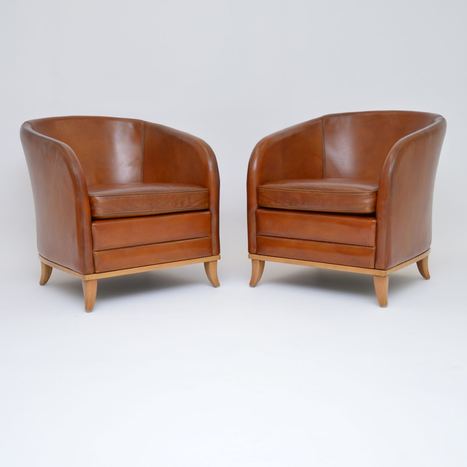 Pair of Swedish Vintage Leather Armchairs by Broderna Andersson (1 of 8)