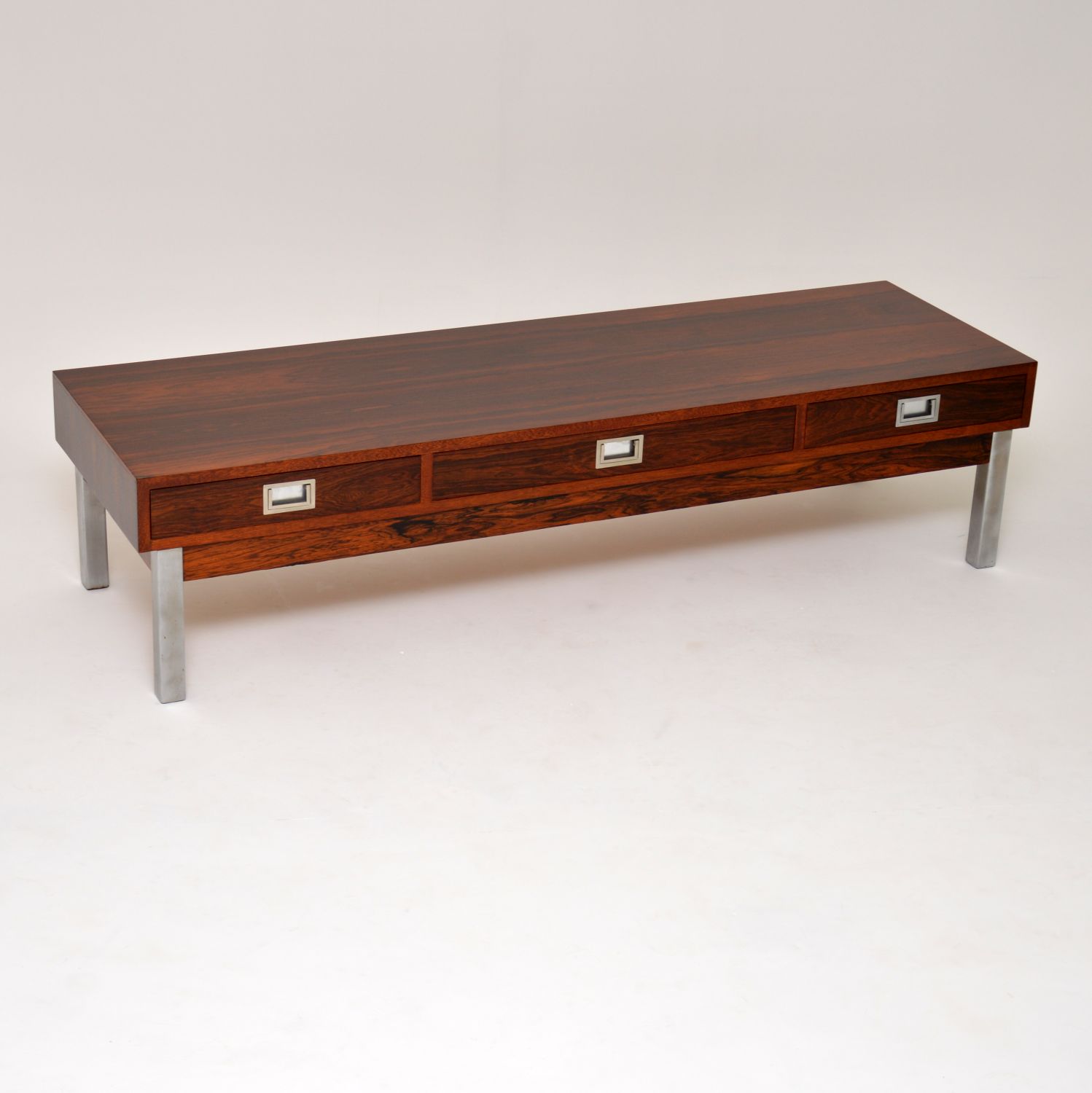 1960s Vintage Rosewood & Steel Coffee Table (1 of 1)