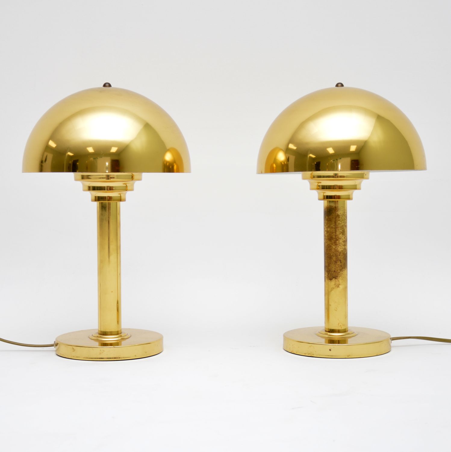 1970s Pair of Danish Vintage Brass Table Lamps (1 of 1)