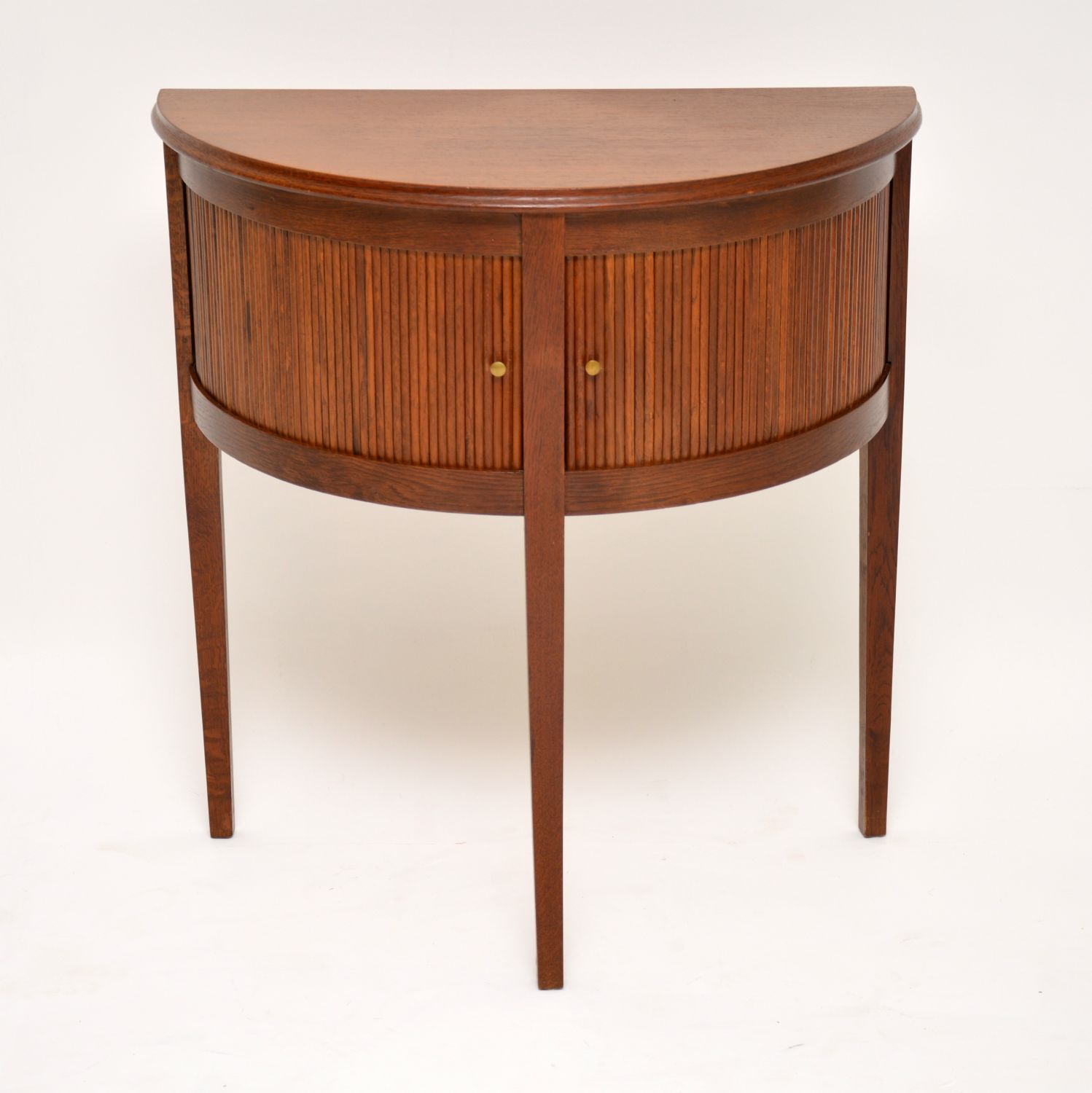 Oak Tambour Front Console Table c.1930 (1 of 1)