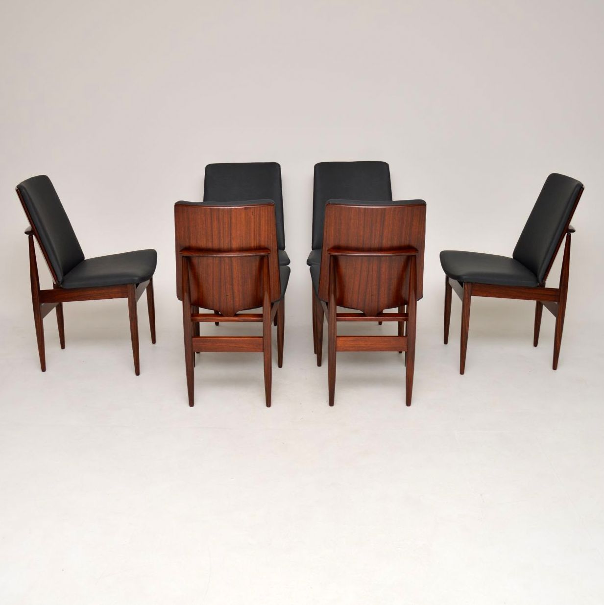 1960s Vintage Set of 6 Danish Rosewood Dining Chairs (1 of 11)