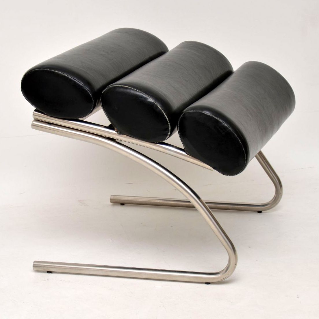 1970s Vintage Chrome & Vinyl Foot Stool (1 of 7)