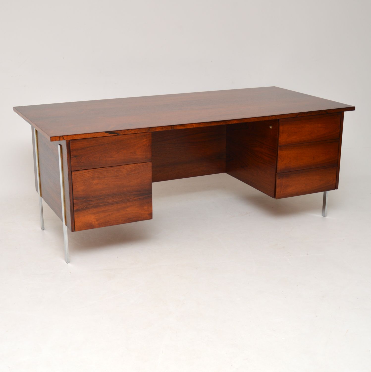 1960’S Vintage Rosewood & Chrome Executive Desk (1 of 13)