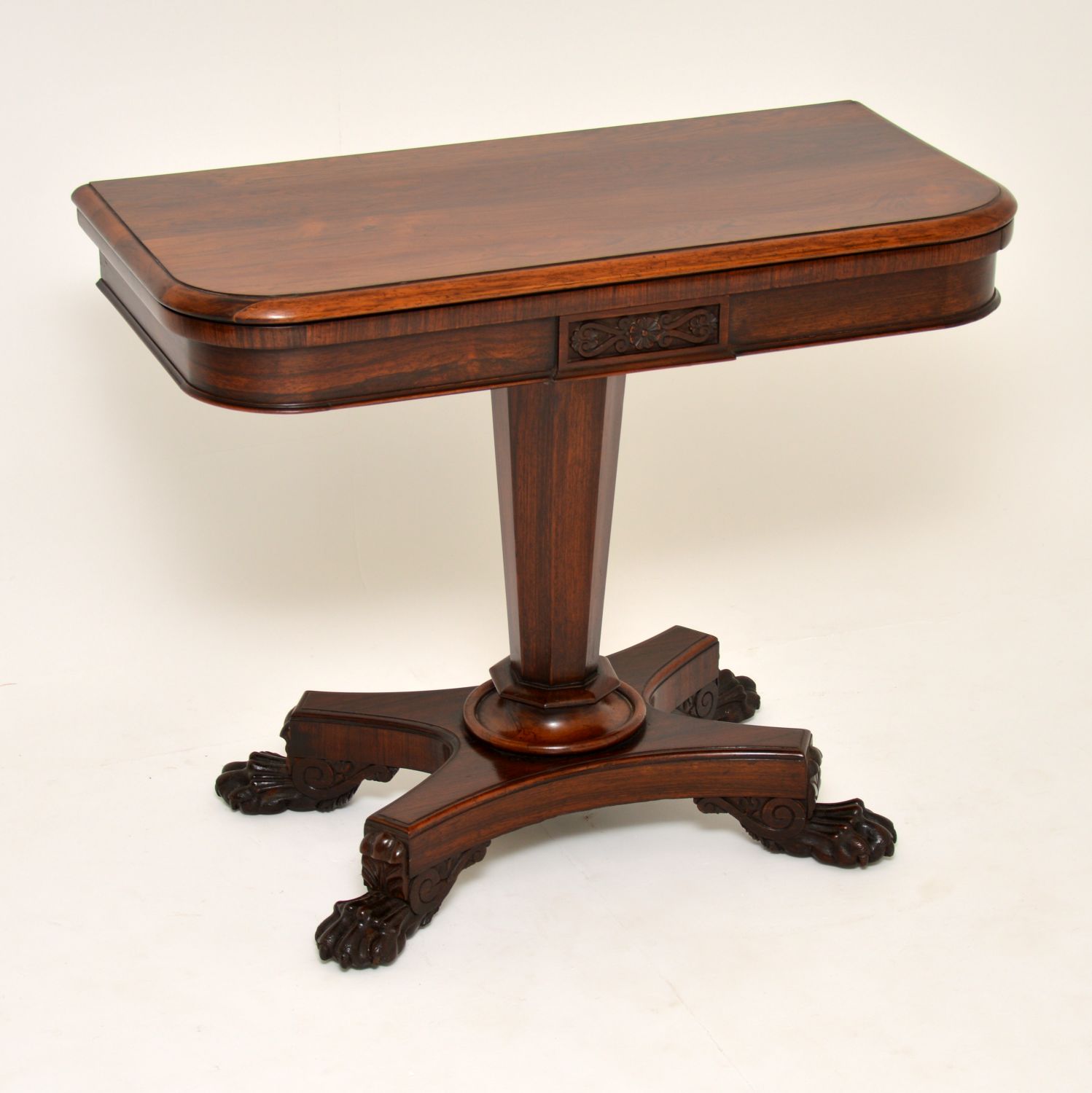 Antique William IV Rosewood Card Table (1 of 13)