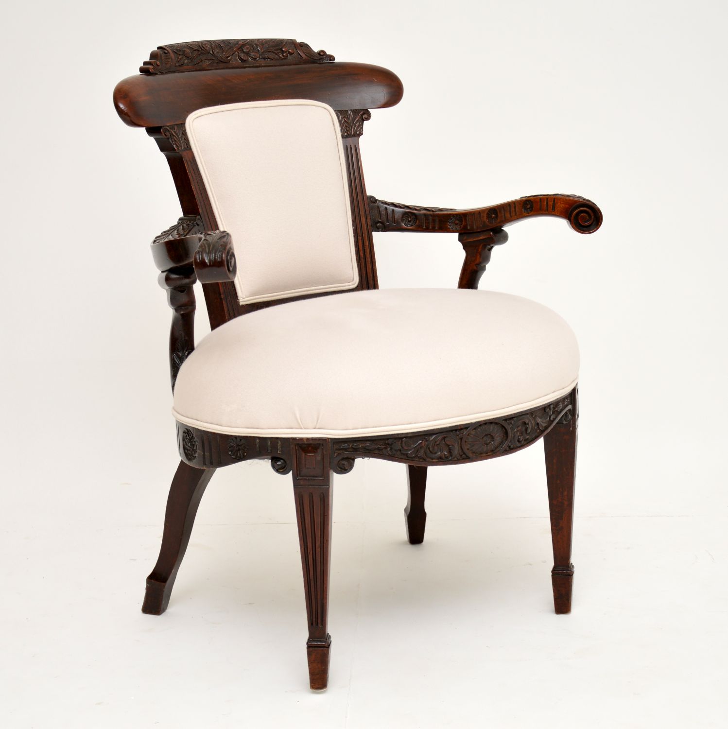 Antique Edwardian Carved Mahogany Armchair (1 of 10) Antique Edwardian Carved Mahogany Armchair (1 of 10)