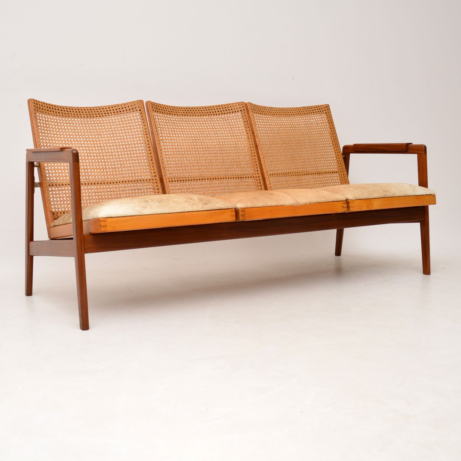 1950s Vintage Dutch Afromosia & Cane Sofa by P.J Muntendam (1 of 1)