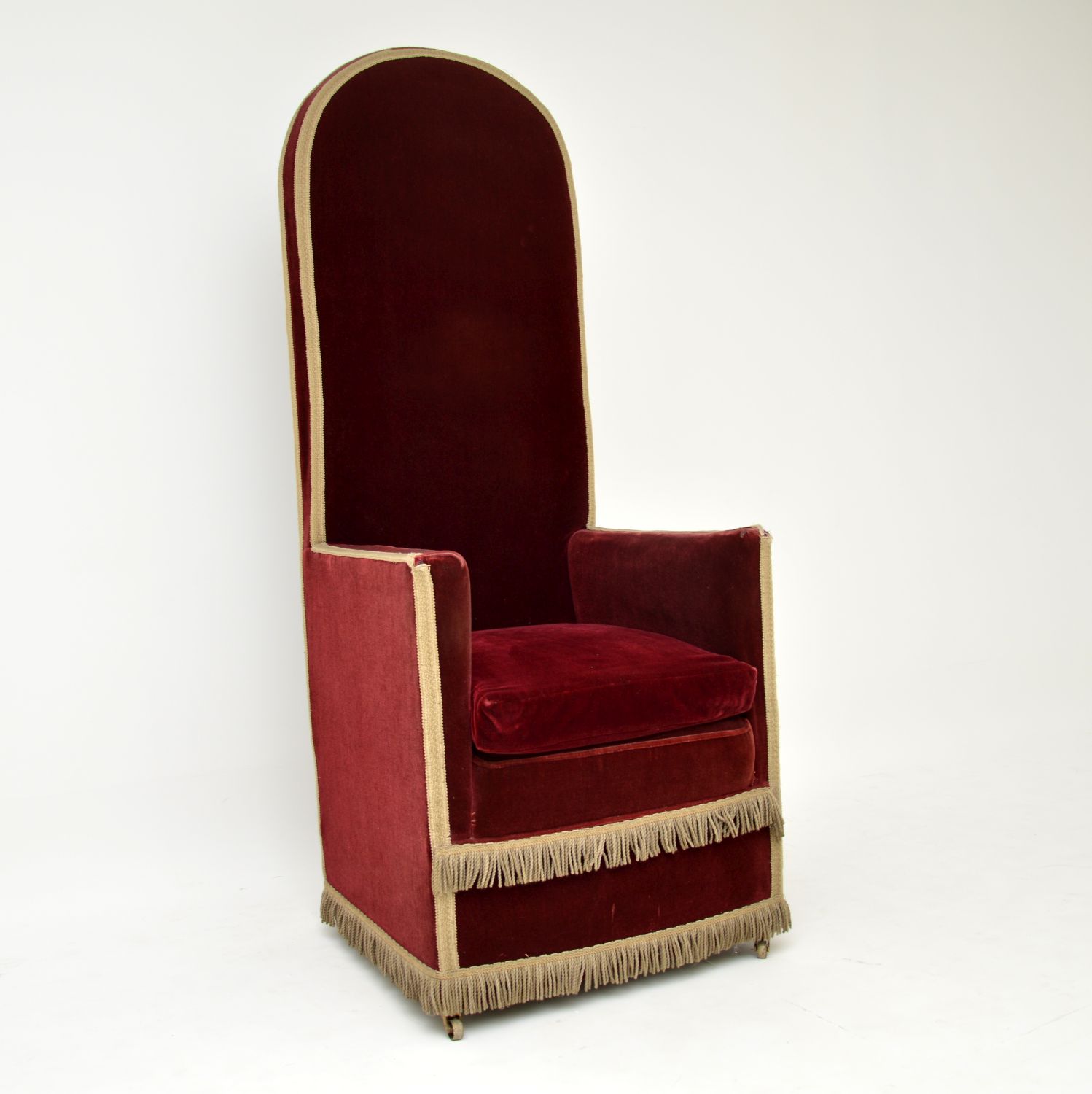 Antique Victorian Velvet Porters Chair / Armchair (1 of 11)