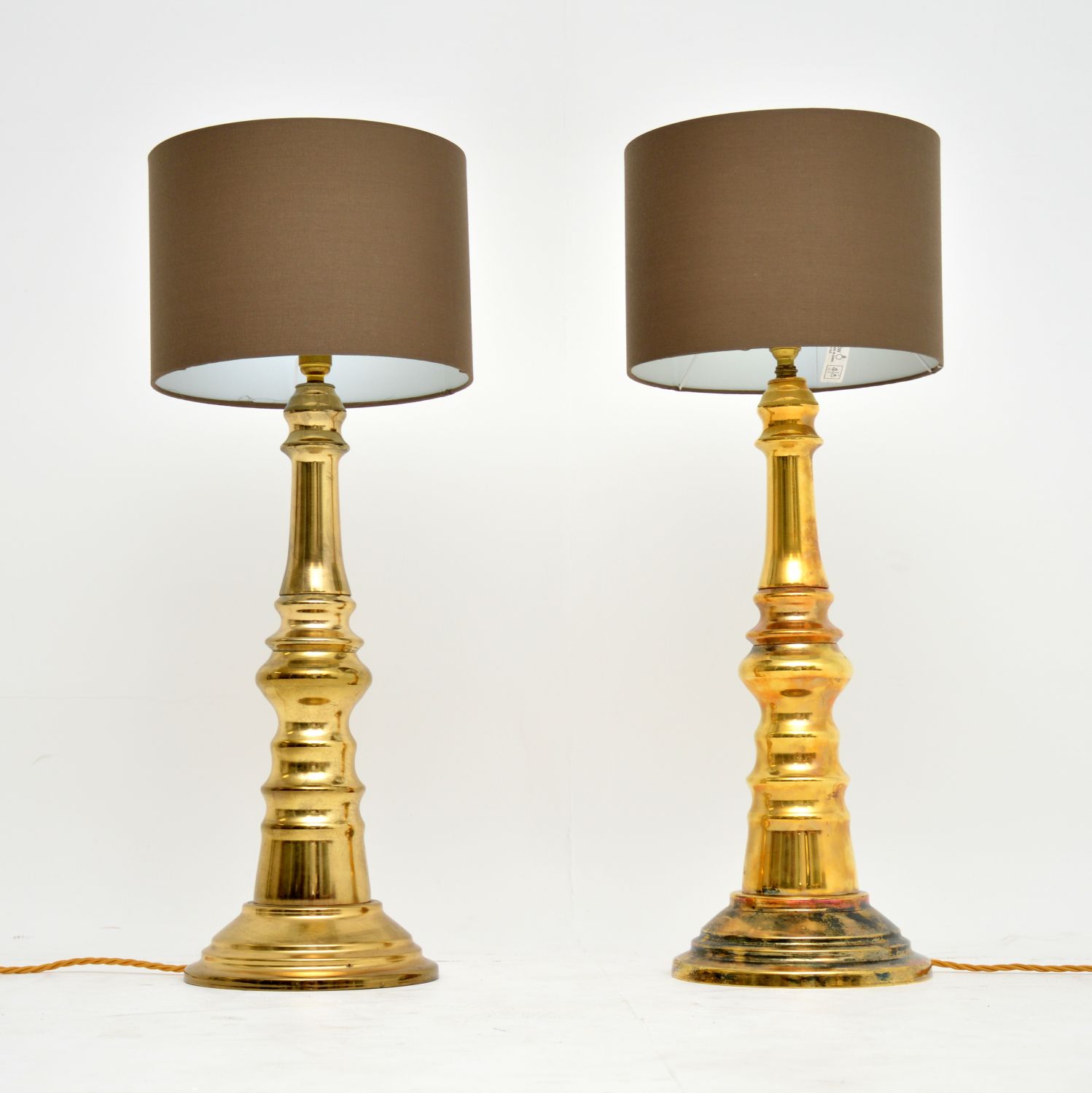 1970s Pair of Vintage Brass Table Lamps (1 of 6)