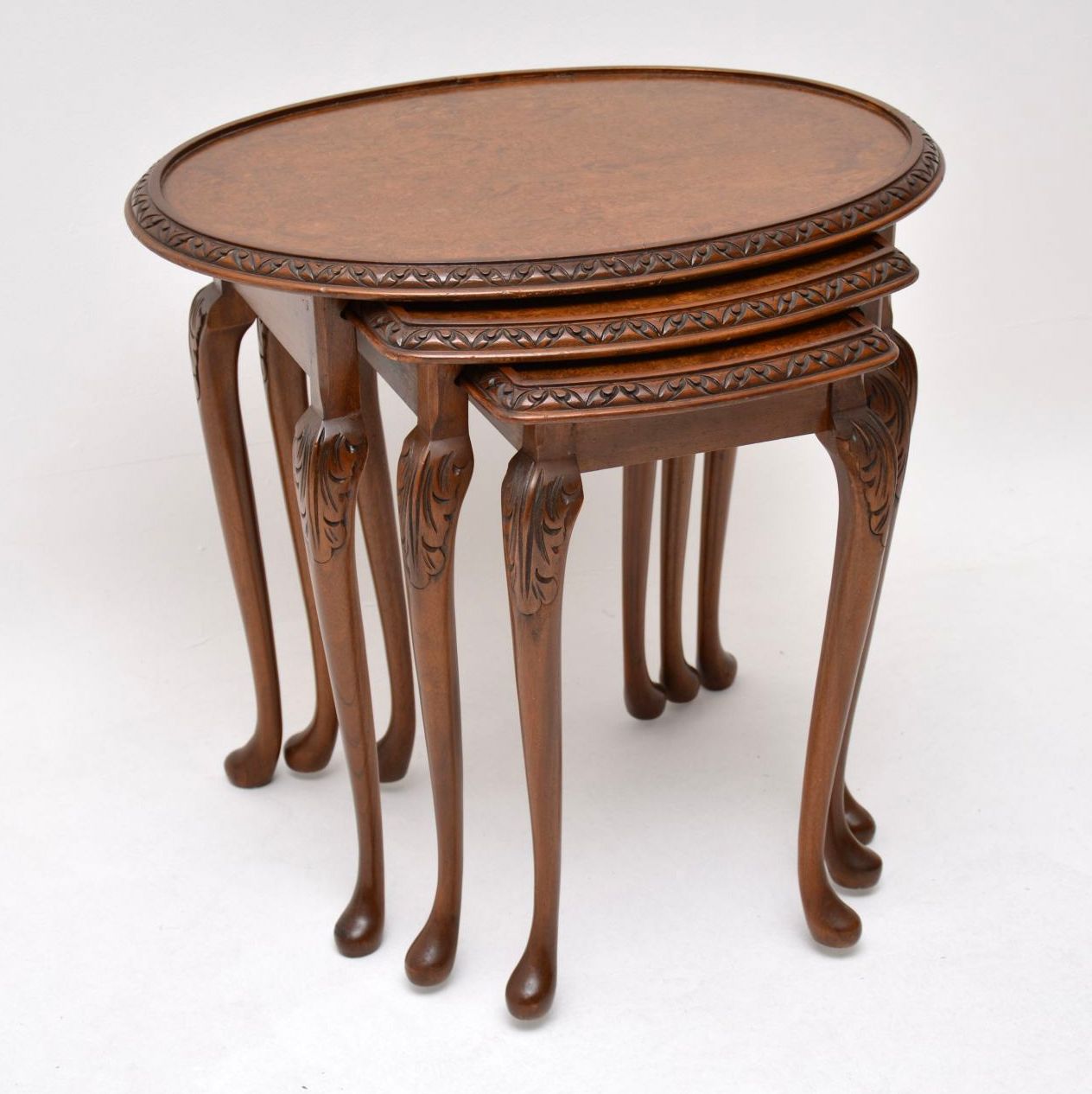 Burr Walnut Nest of Three Tables c.1930 (1 of 10) Burr Walnut Nest of Three Tables c.1930 (1 of 10)