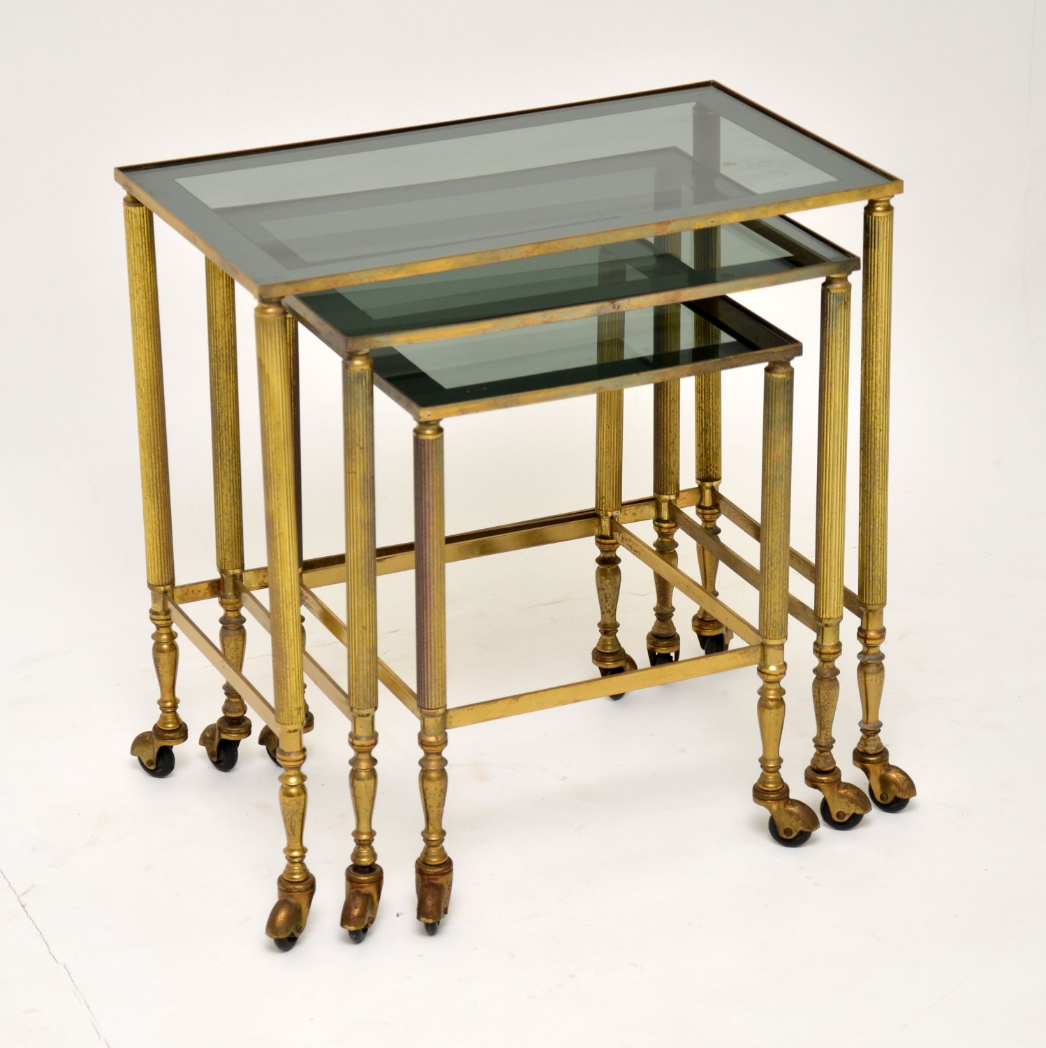 1950s Vintage French Brass Nest of Tables (1 of 11)