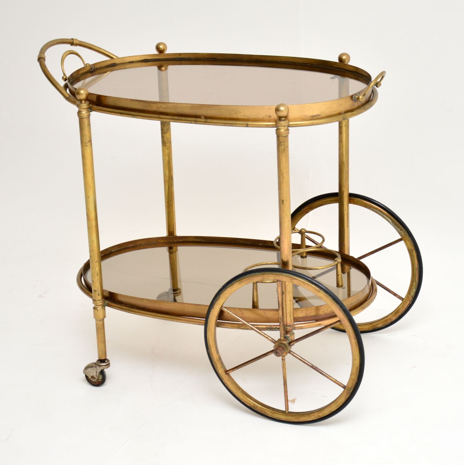 1950s Vintage French Brass Drinks Trolley (1 of 9)