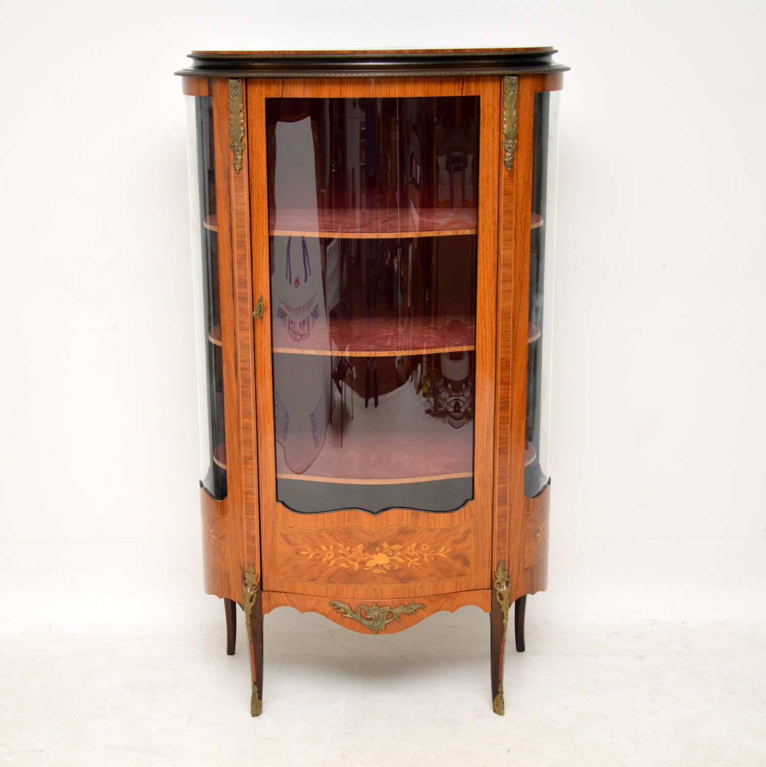 French Inlaid Marquetry Display Cabinet (1 of 1) French Inlaid Marquetry Display Cabinet (1 of 1)