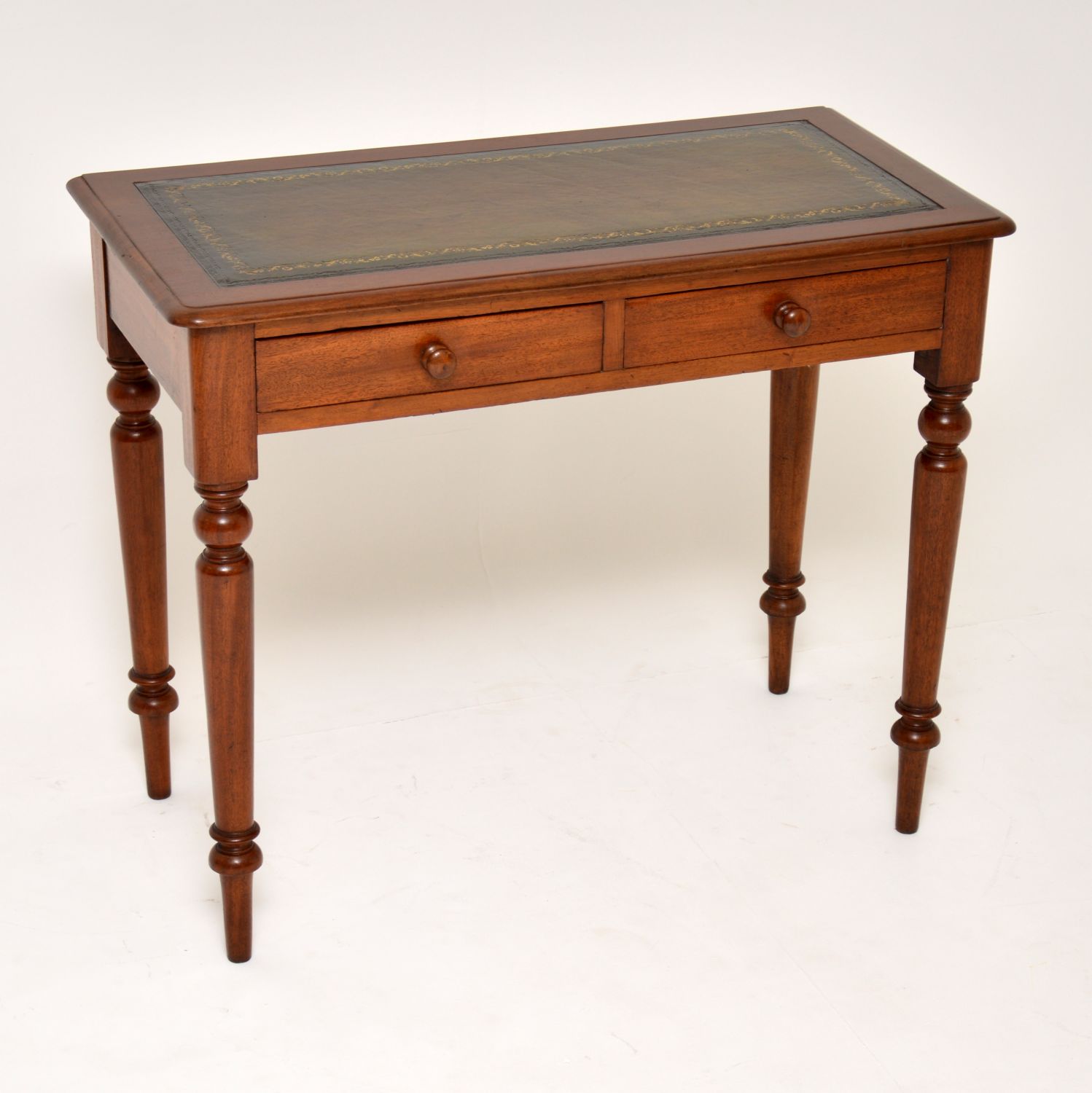 Antique Victorian Mahogany & Leather Writing Table (1 of 8) Antique Victorian Mahogany & Leather Writing Table (1 of 8)