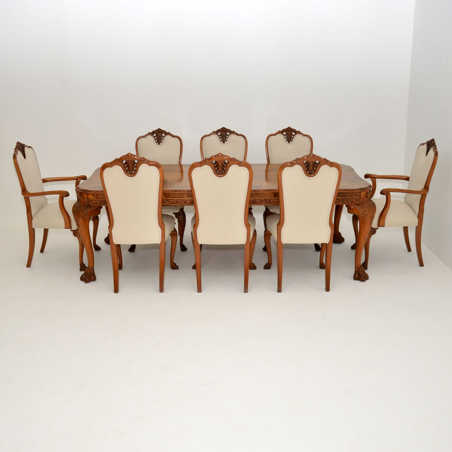 Antique Carved Walnut Queen Anne Dining Table & 8 Chairs (1 of 14) Antique Carved Walnut Queen Anne Dining Table & 8 Chairs (1 of 14)
