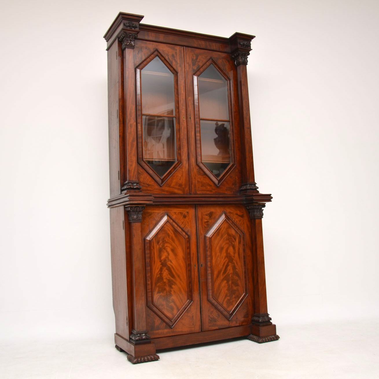 Antique William IV Flame Mahogany Bookcase (1 of 1) Antique William IV Flame Mahogany Bookcase (1 of 1)
