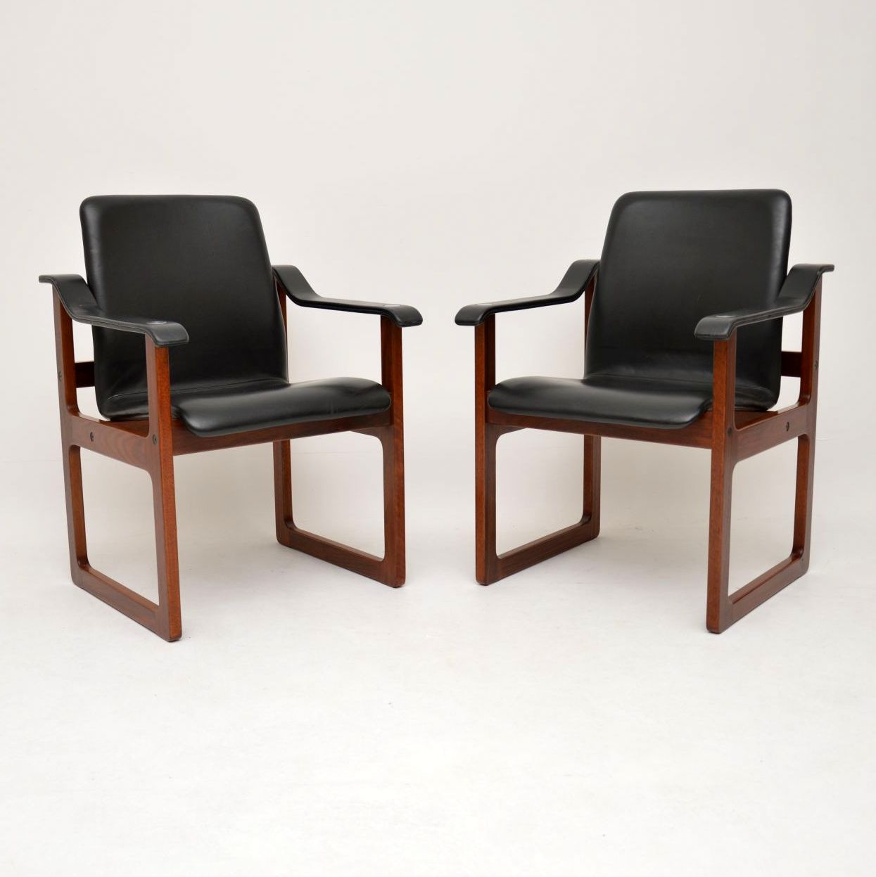 Pair of Vintage Danish Rosewood & Leather Armchairs (1 of 12) Pair of Vintage Danish Rosewood & Leather Armchairs (1 of 12)