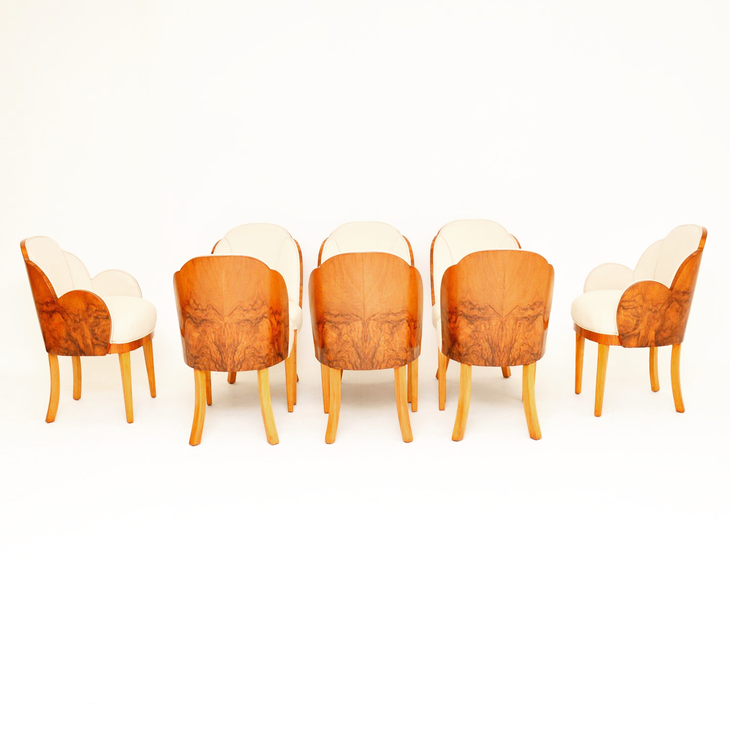 Set of 8 Art Deco Walnut Cloud Back Dining Chairs by Epstein (1 of 12) Set of 8 Art Deco Walnut Cloud Back Dining Chairs by Epstein (1 of 12)