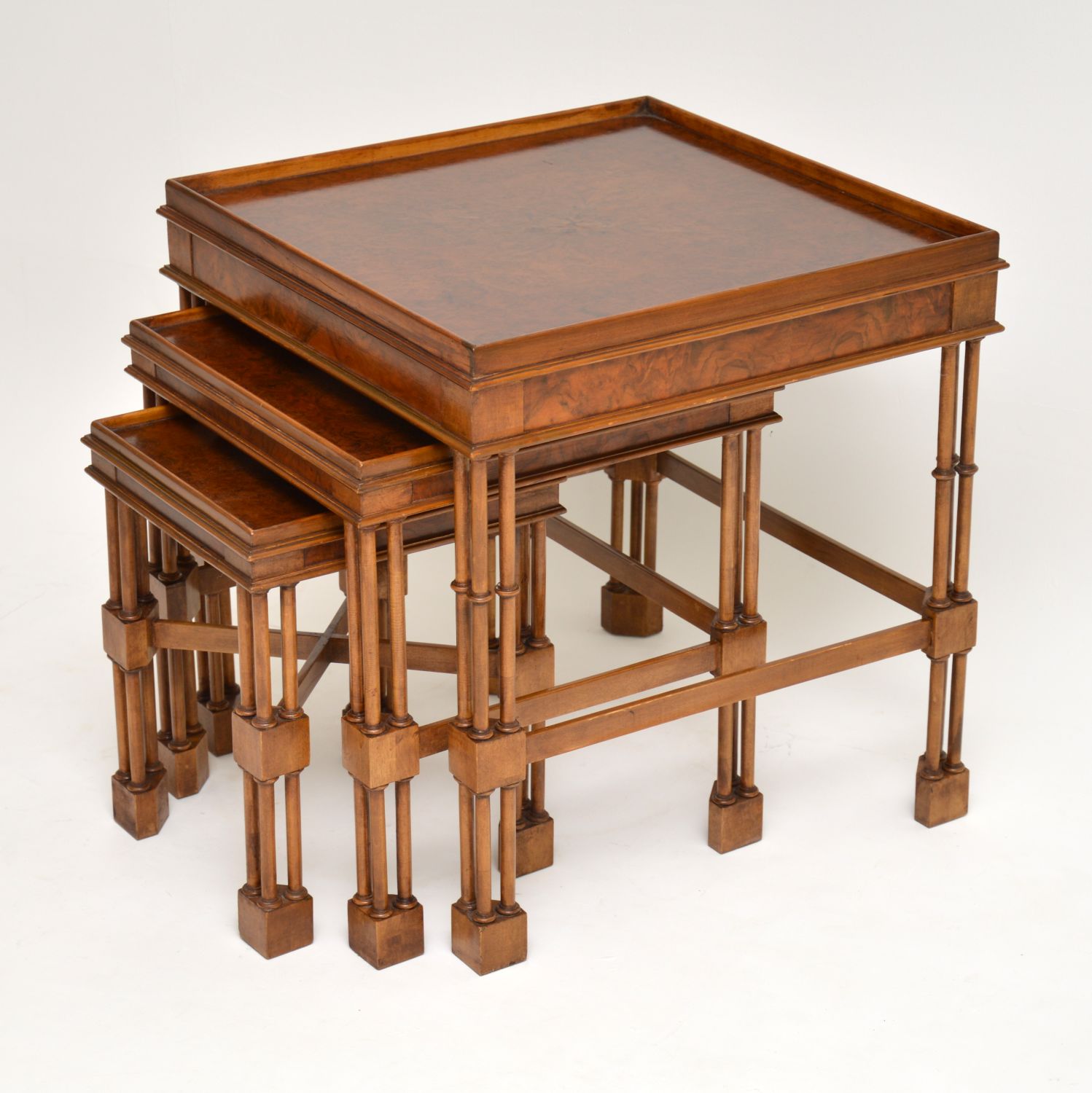 Chippendale Style Burr Walnut Nest of Tables (1 of 10) Chippendale Style Burr Walnut Nest of Tables (1 of 10)