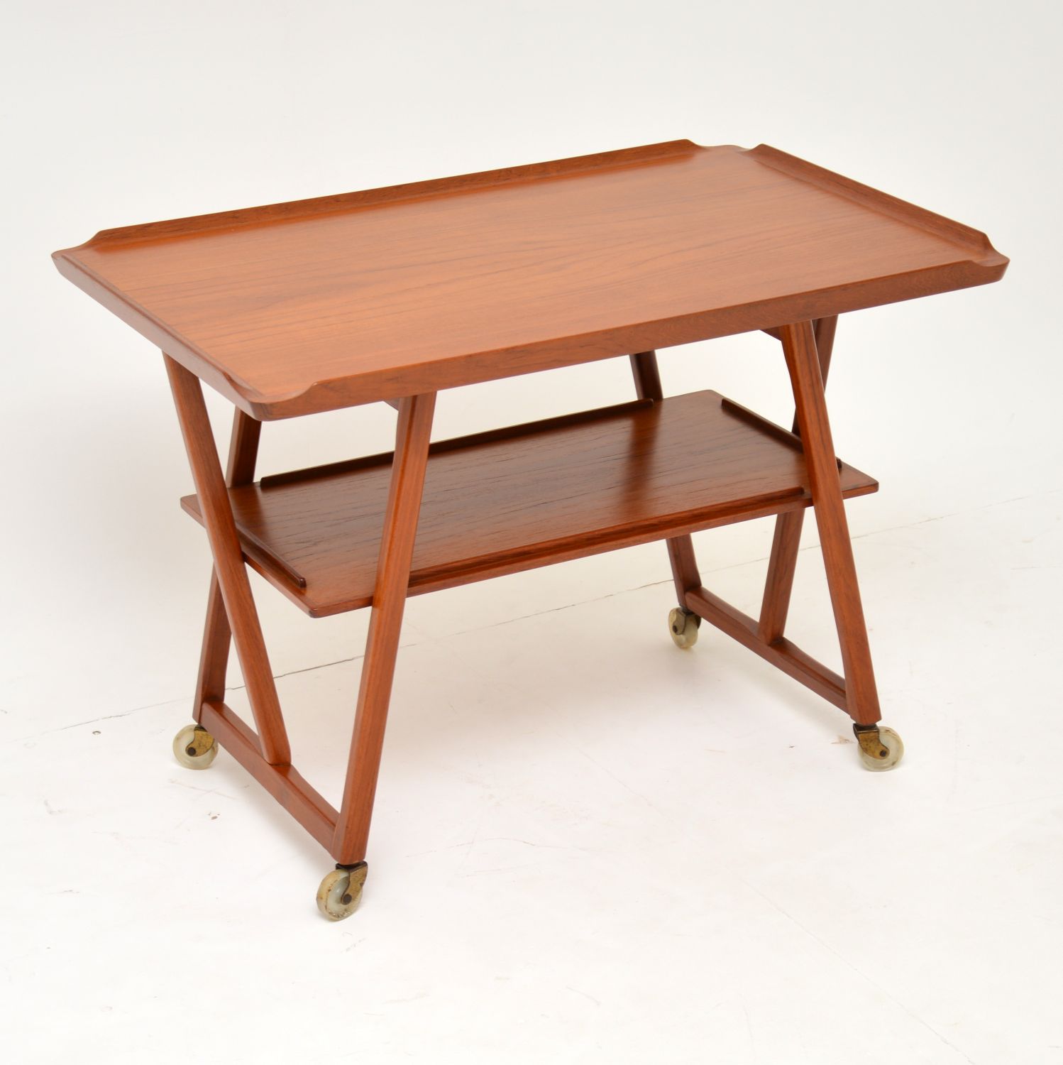 1960s Danish Vintage Teak Drinks Trolley / Side Table (1 of 9)