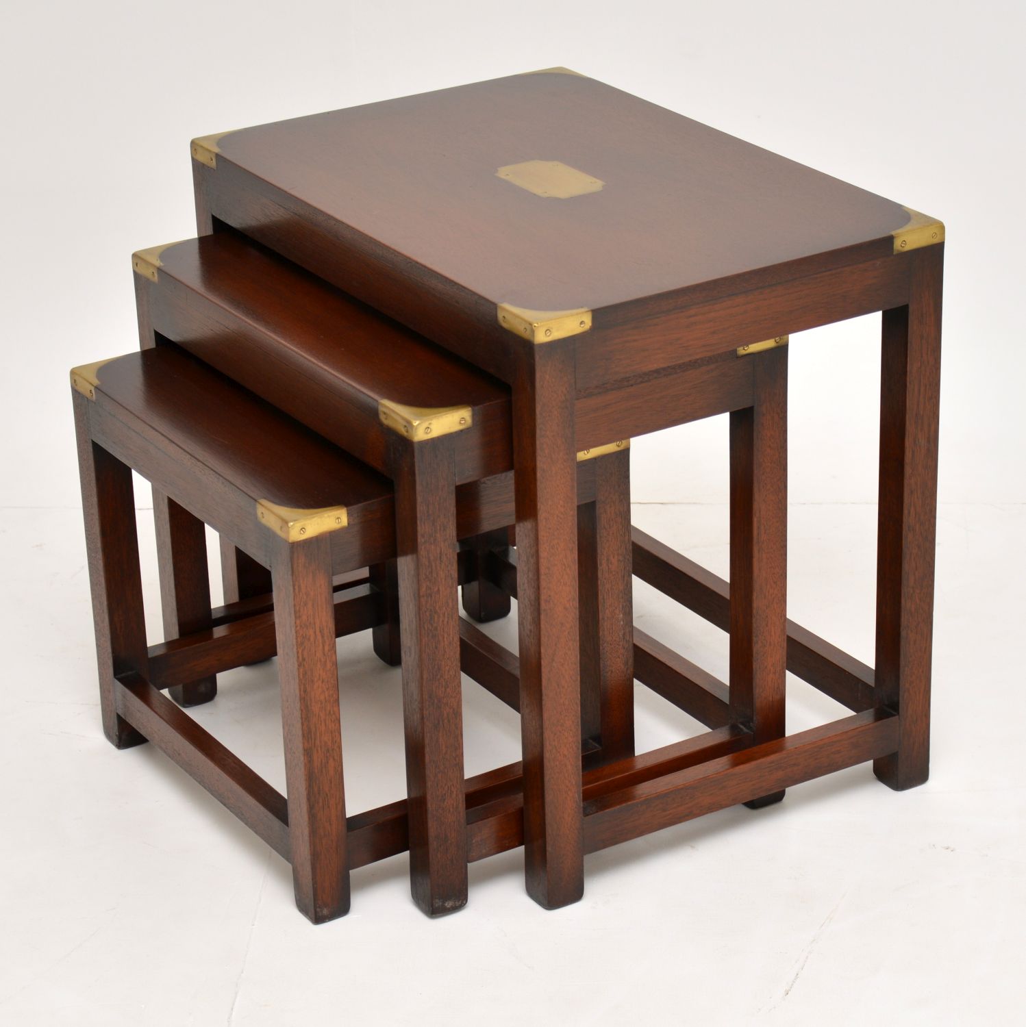 Mahogany Military Campaign Style Nest of Tables (1 of 9) Mahogany Military Campaign Style Nest of Tables (1 of 9)