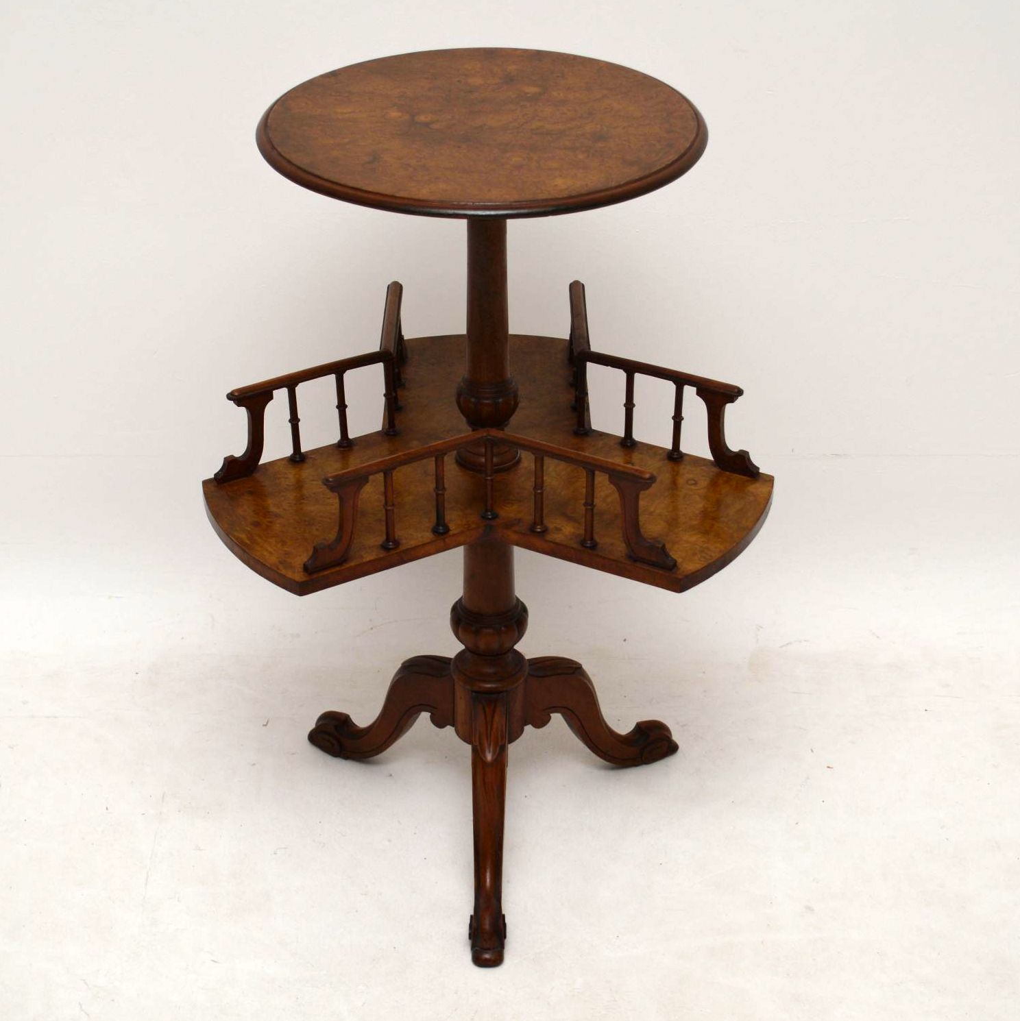 Antique Victorian Burr Walnut Revolving Bookcase / Table (1 of 1) Antique Victorian Burr Walnut Revolving Bookcase / Table (1 of 1)