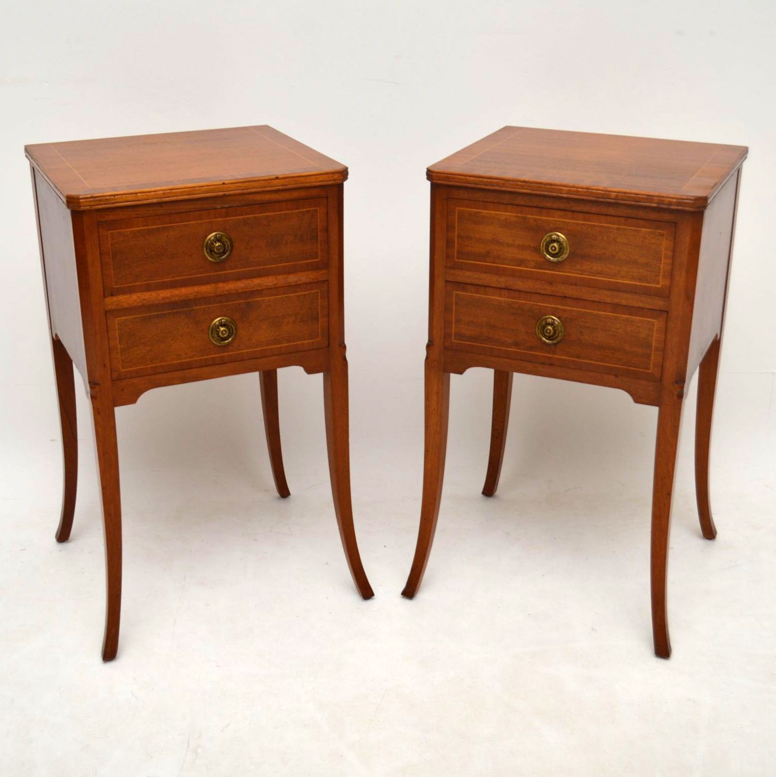 Pair of Inlaid Mahogany Bedside Tables (1 of 1) Pair of Inlaid Mahogany Bedside Tables (1 of 1)