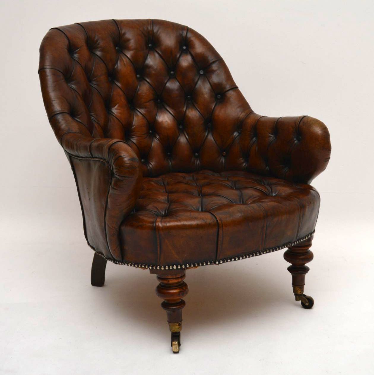 Antique Victorian Deep Buttoned Leather Armchair (1 of 1) Antique Victorian Deep Buttoned Leather Armchair (1 of 1)