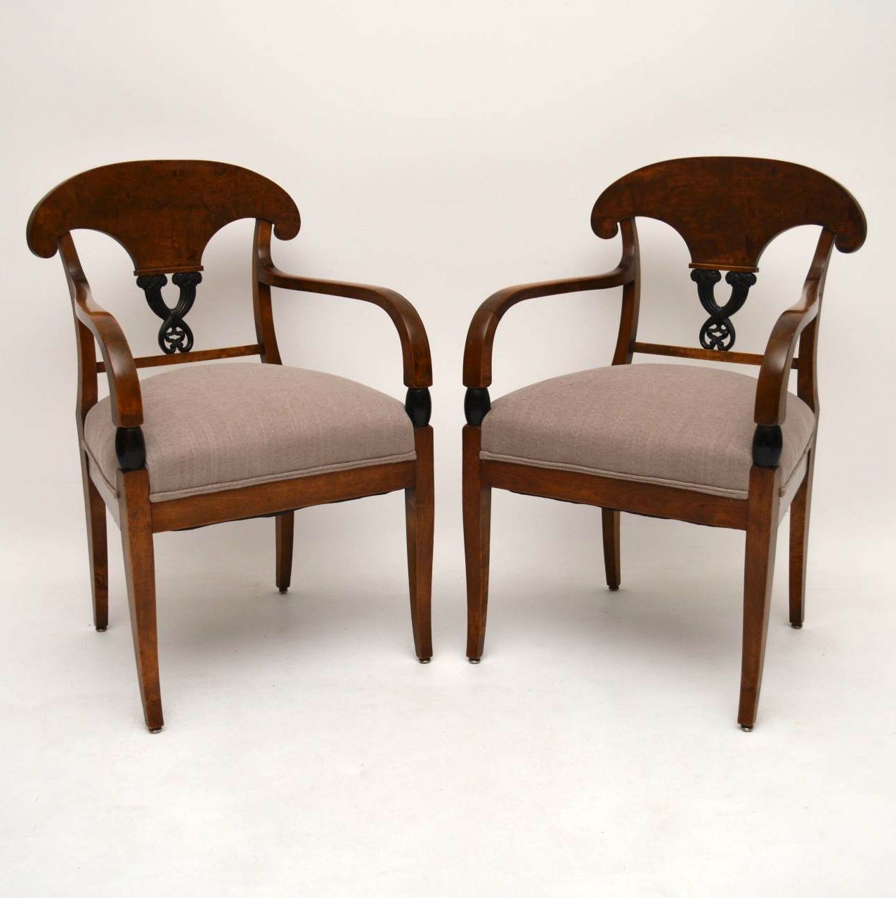 Pair of Antique Swedish Satin Birch Biedermeier Armchairs (1 of 1) Pair of Antique Swedish Satin Birch Biedermeier Armchairs (1 of 1)