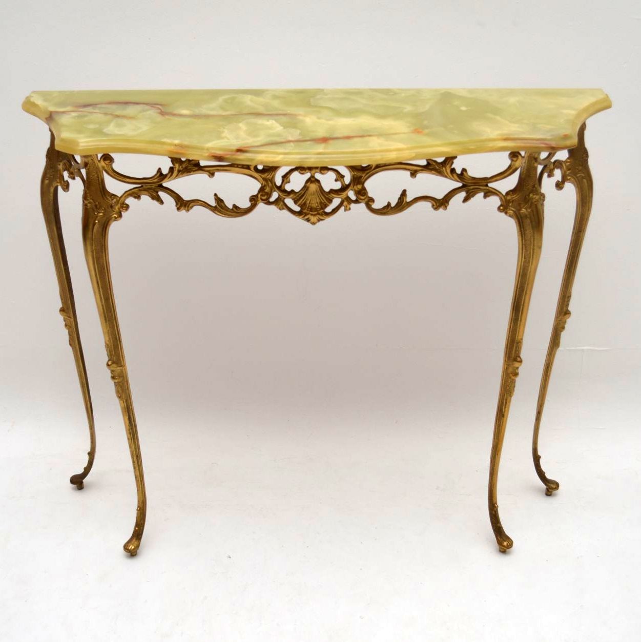 French Gilt Metal & Onyx Console Table c.1950 (1 of 1) French Gilt Metal & Onyx Console Table c.1950 (1 of 1)