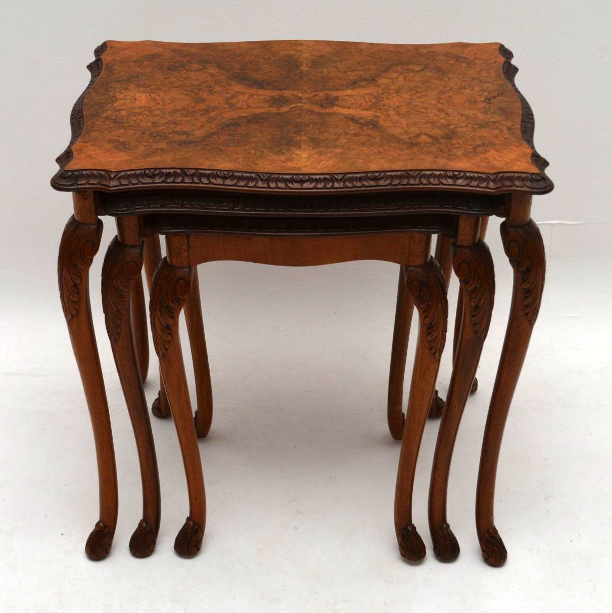 Burr Walnut Nest of 3 Tables (1 of 1) Burr Walnut Nest of 3 Tables (1 of 1)