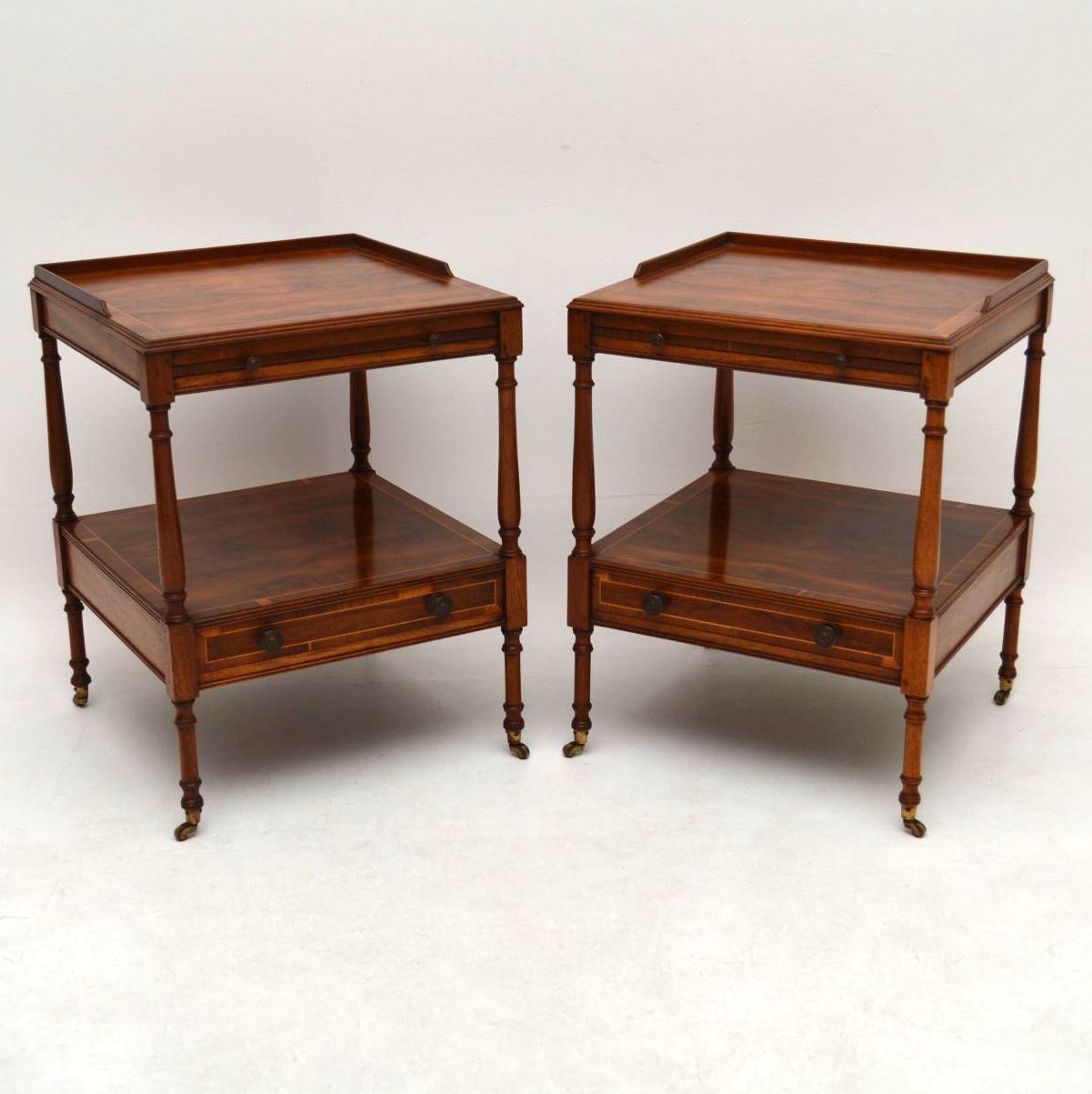 Pair of Yew Wood Side or Lamp Tables c.1950 (1 of 1) Pair of Yew Wood Side or Lamp Tables c.1950 (1 of 1)