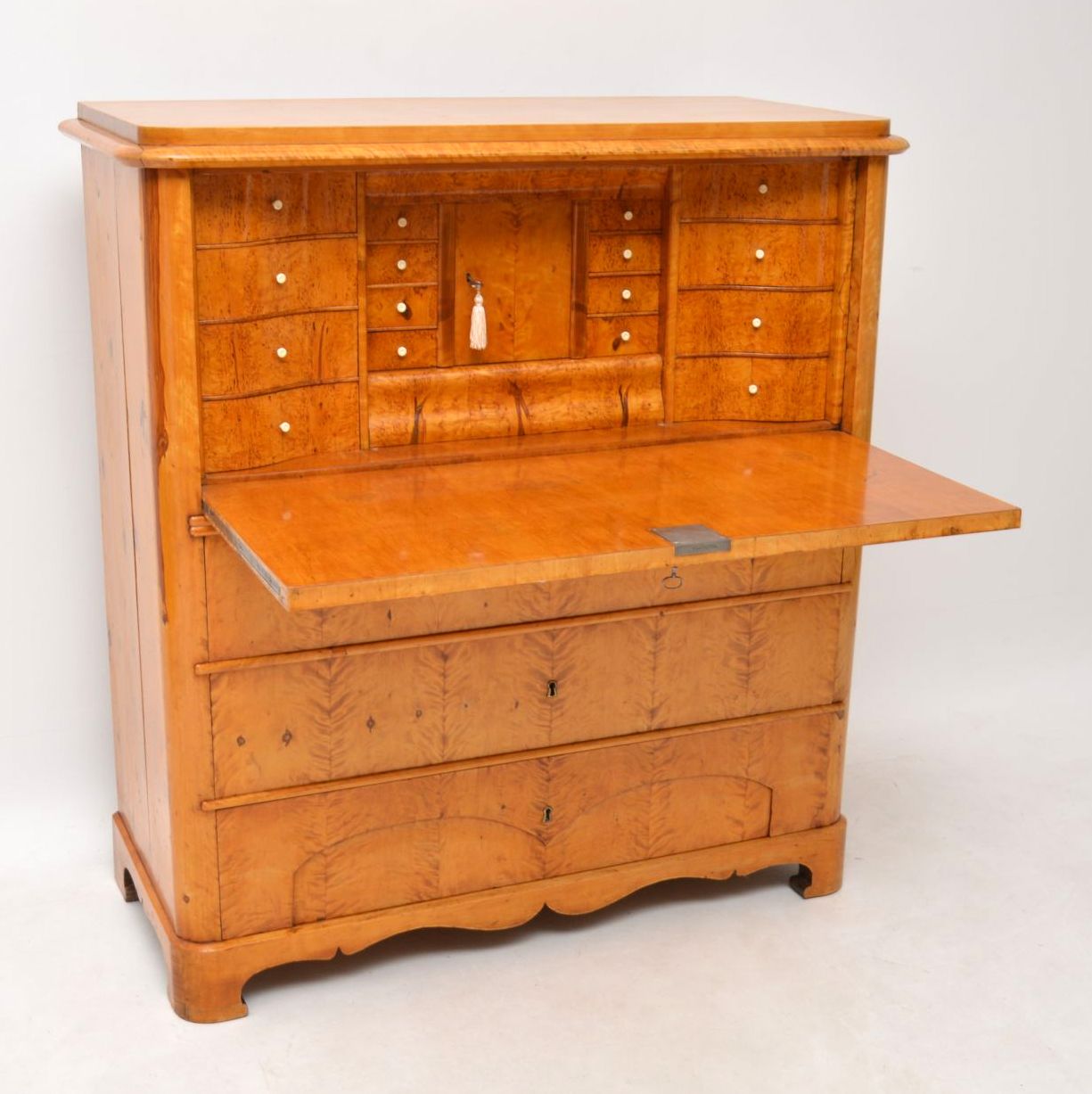 Antique Swedish Biedermeier Satin Birch Secretaire Chest c.1850 (1 of 1) Antique Swedish Biedermeier Satin Birch Secretaire Chest c.1850 (1 of 1)
