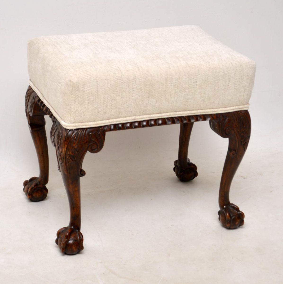 Antique Carved Mahogany Stool (1 of 1) Antique Carved Mahogany Stool (1 of 1)