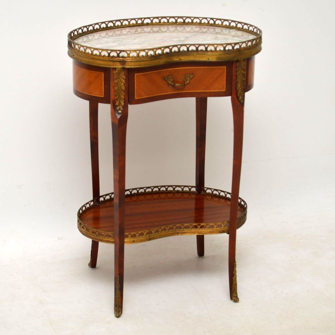 French Marble Top Kidney Side Table c.1920 (1 of 1) French Marble Top Kidney Side Table c.1920 (1 of 1)
