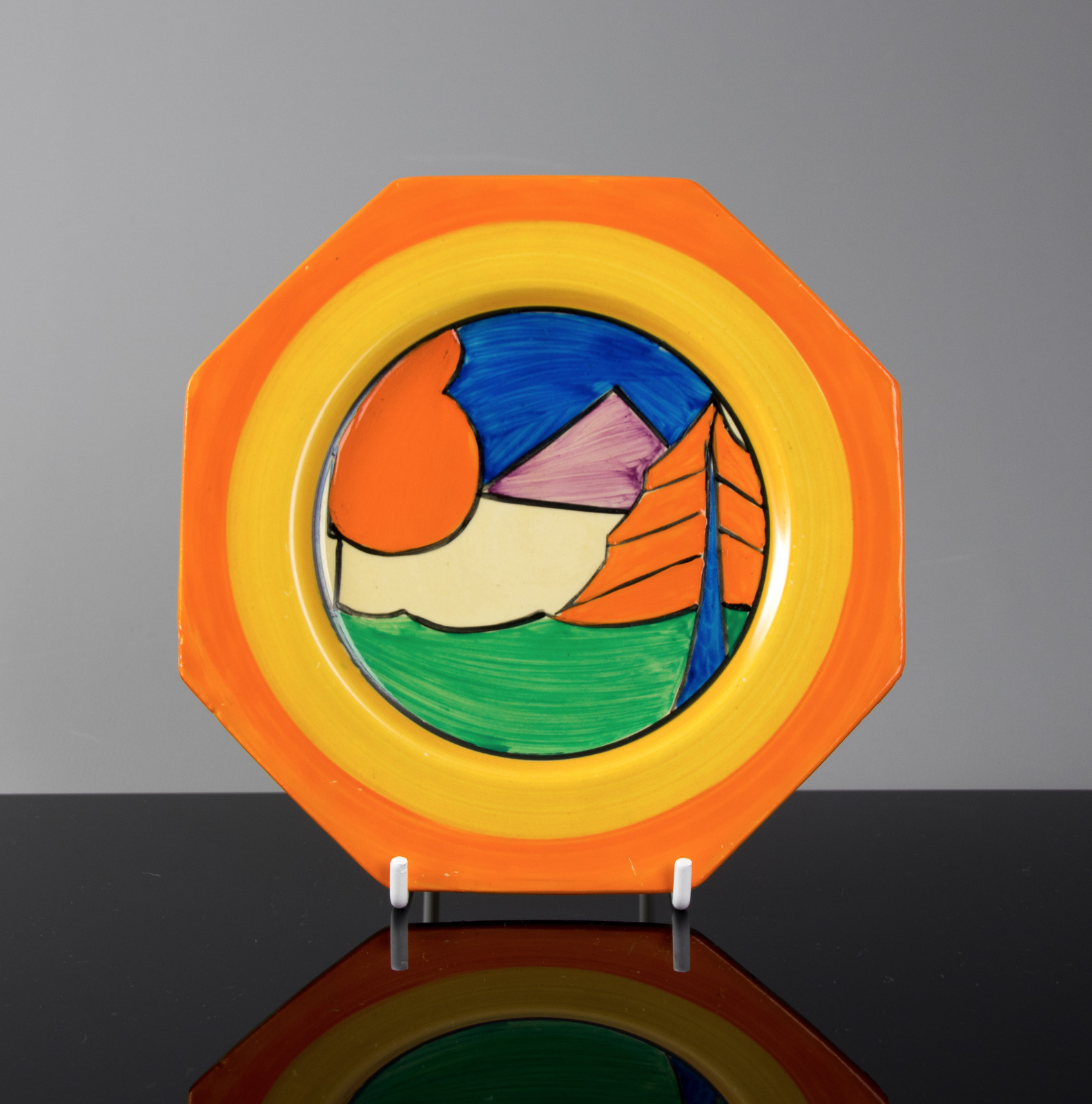 Clarice Cliff Bizarre Luxor Pattern Small Plate (1 of 5) Clarice Cliff Bizarre Luxor Pattern Small Plate (1 of 5)