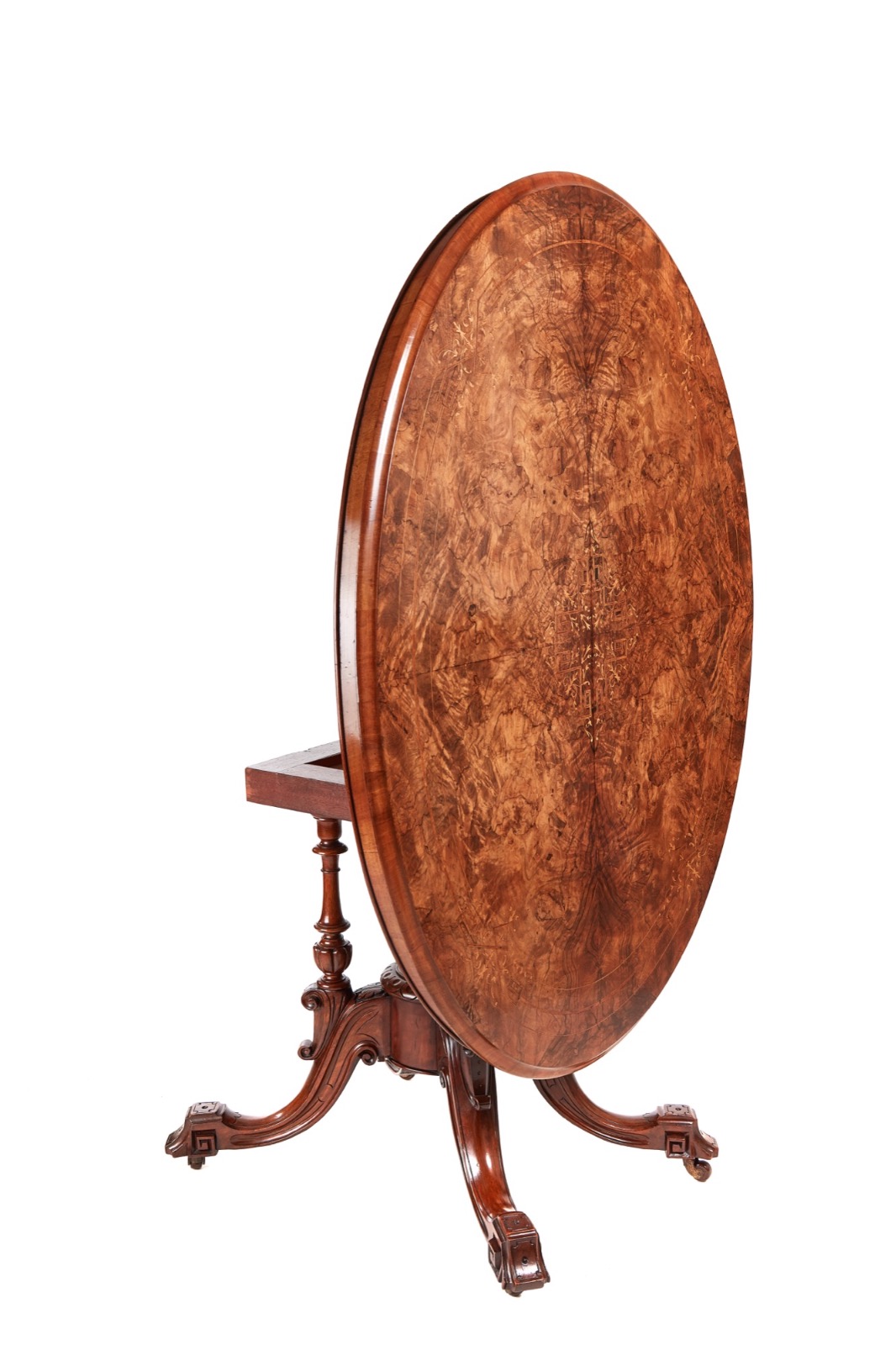 Fine Victorian Oval Burr Walnut Inlaid Centre Table c.1850 (1 of 1) Fine Victorian Oval Burr Walnut Inlaid Centre Table c.1850 (1 of 1)