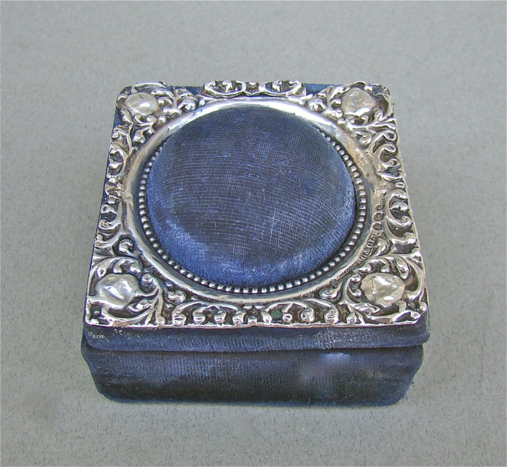 Delightful Edwardian Silver Mounted Pin Cushion by Green & Cadbury Ltd, Birmingham 1904 (1 of 1) Delightful Edwardian Silver Mounted Pin Cushion by Green & Cadbury Ltd, Birmingham 1904 (1 of 1)