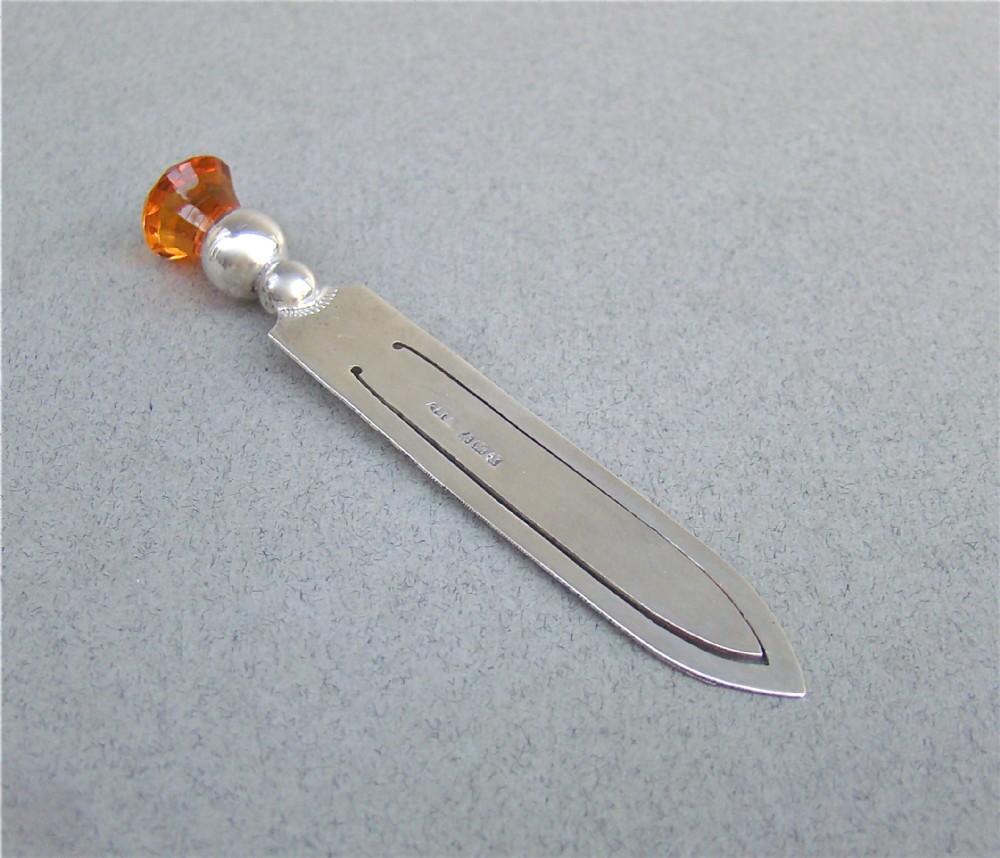 Delightful Edwardian Silver & Thistle Amber Glass Bookmark by Adie & Lovekin, Birmingham 1922 (1 of 1) Delightful Edwardian Silver & Thistle Amber Glass Bookmark by Adie & Lovekin, Birmingham 1922 (1 of 1)