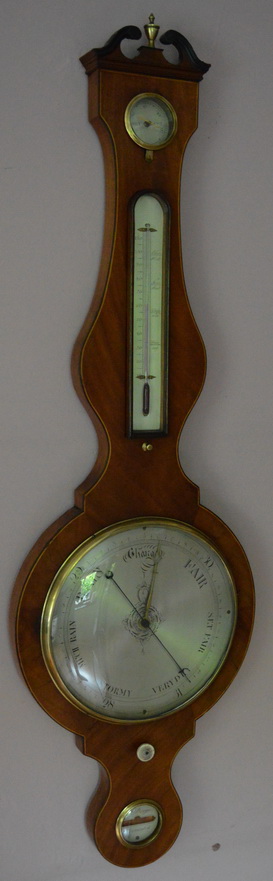 10' Georgian Wheel Barometer, Verga (1 of 1) 10' Georgian Wheel Barometer, Verga (1 of 1)