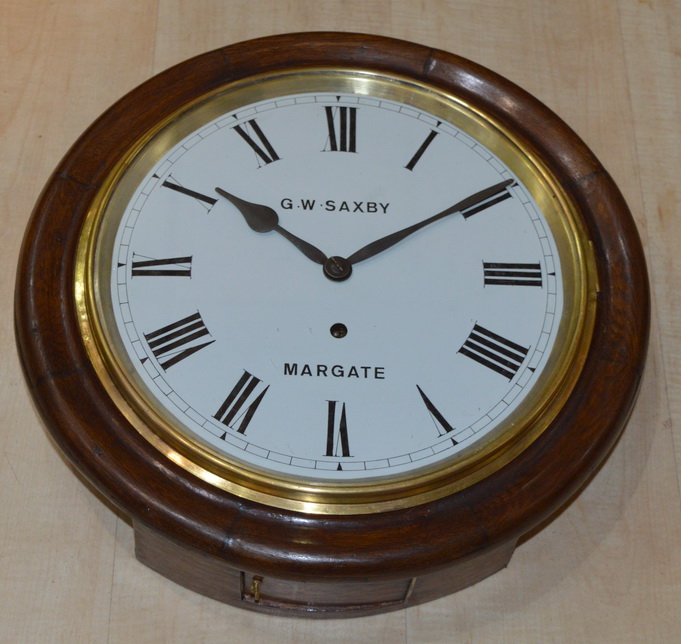 Oak Dial Clock by Saxby of Margate c.1890 (1 of 1) Oak Dial Clock by Saxby of Margate c.1890 (1 of 1)