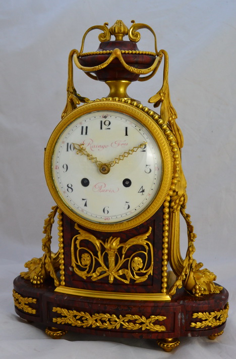 Rouge Marble Mantel Clock, RAingo Freres (1 of 1) Rouge Marble Mantel Clock, RAingo Freres (1 of 1)
